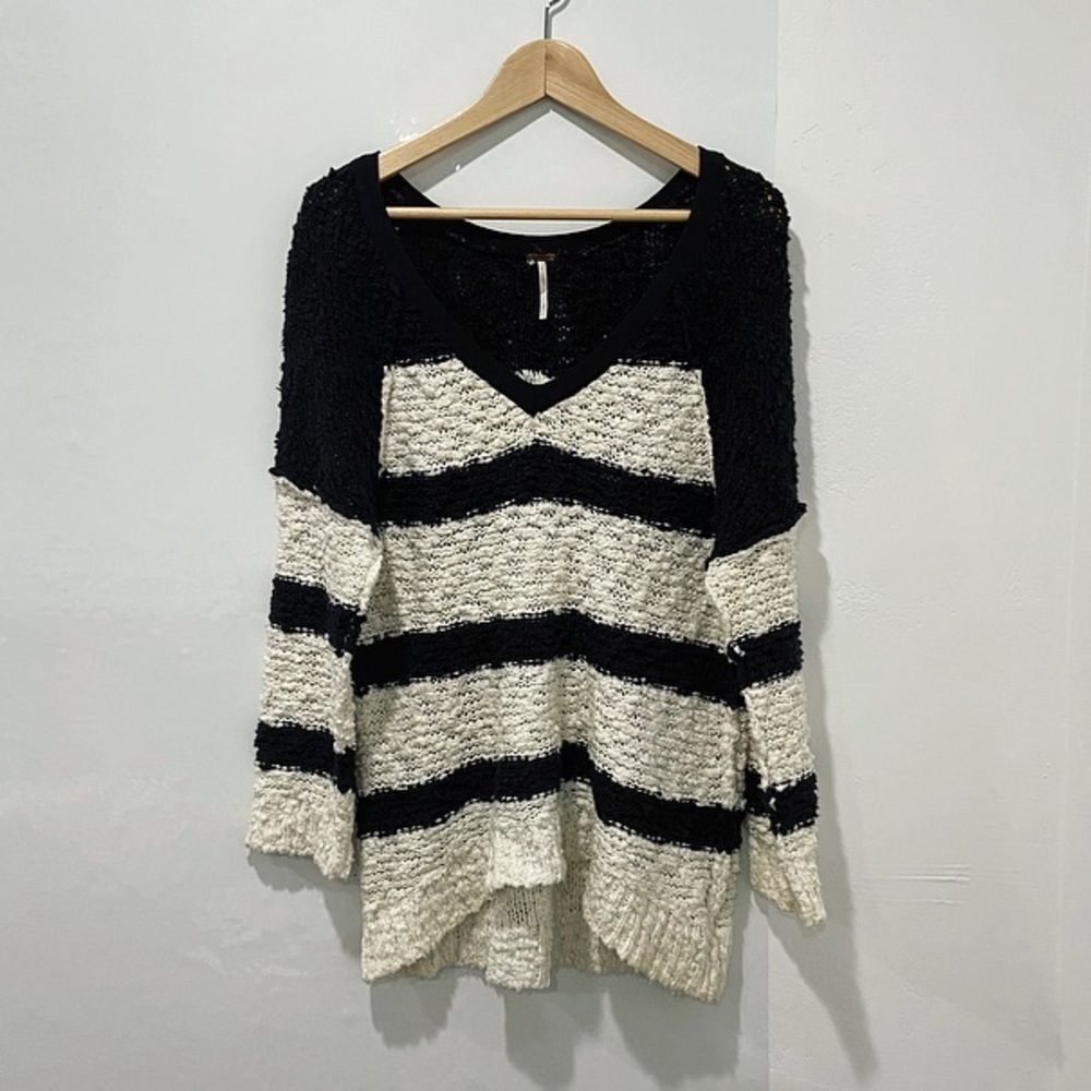 Free People Striped Pullover Sweater